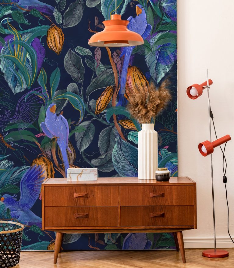 tapeta-blue-parrots