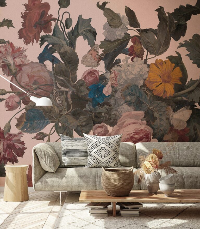 tapeta-dragonfly-garden-pink