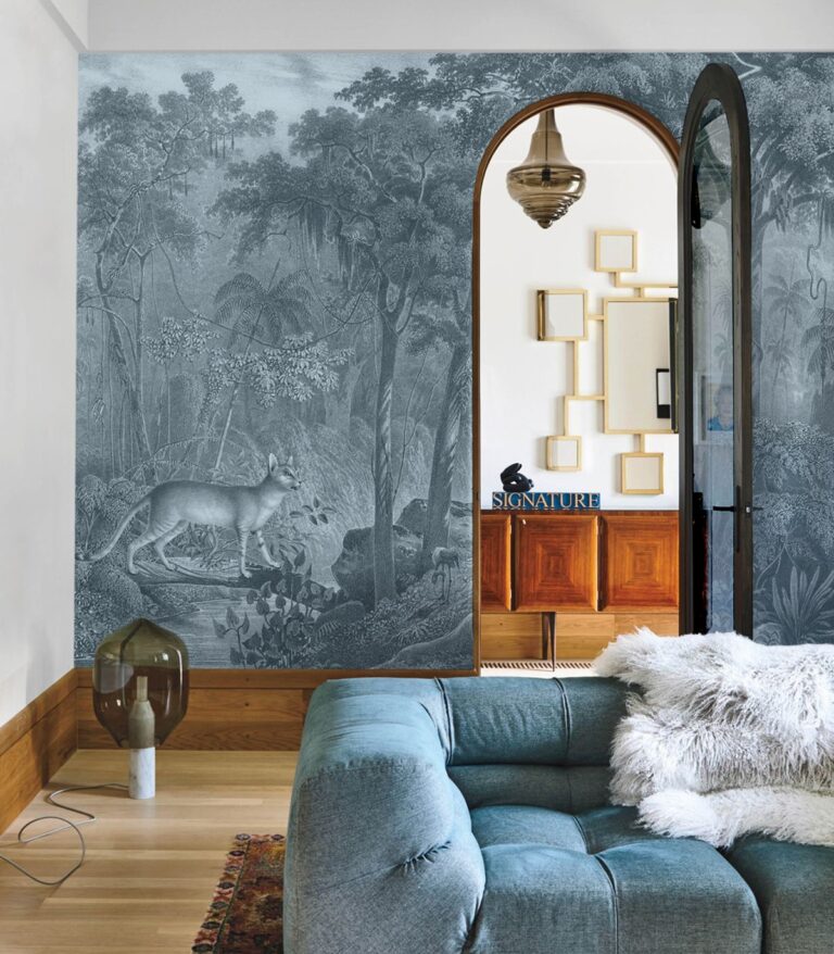 tapeta-jungle-cat-blue