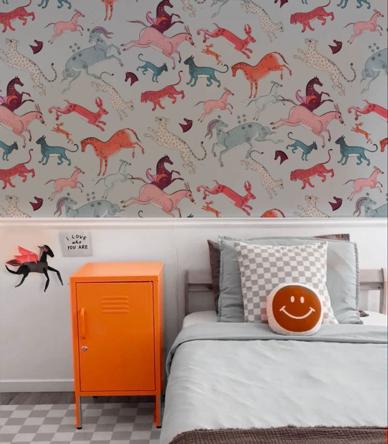 tapeta-oriental-animals-light-blue