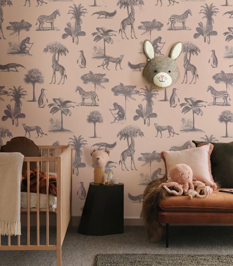 tapeta-vintage-animals-pink